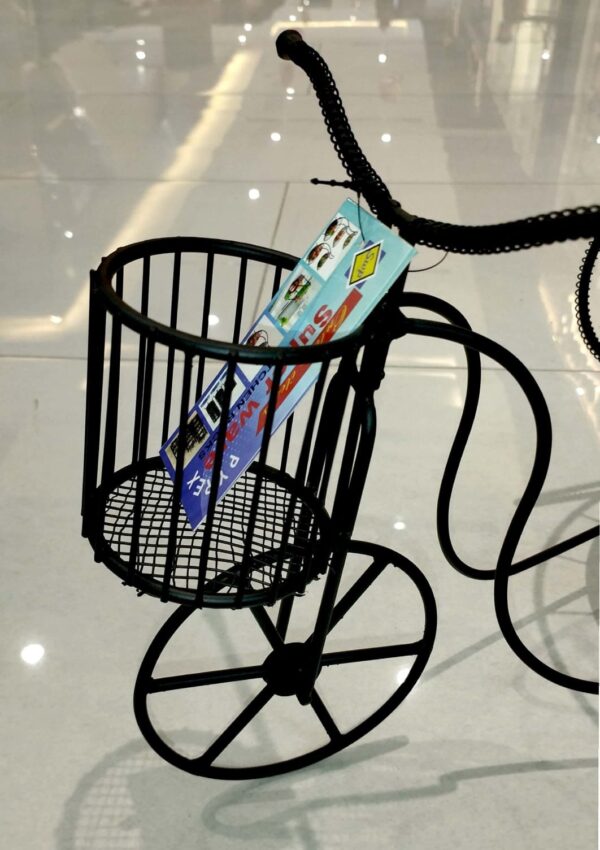 New Cycle Fruit Basket Metal with Fork & Knife Holder