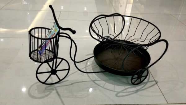 New Cycle Fruit Basket Metal with Fork & Knife Holder - Image 3