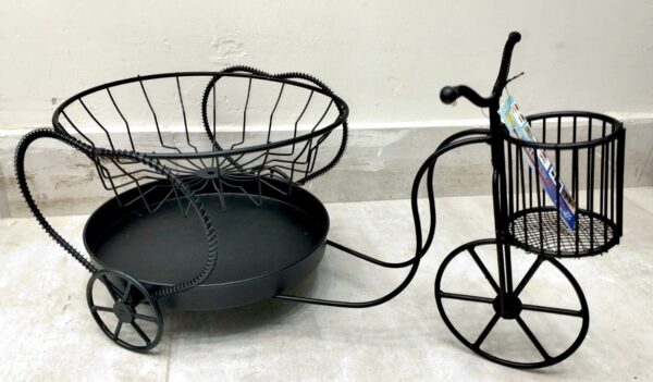 New Cycle Fruit Basket Metal with Fork & Knife Holder - Image 2